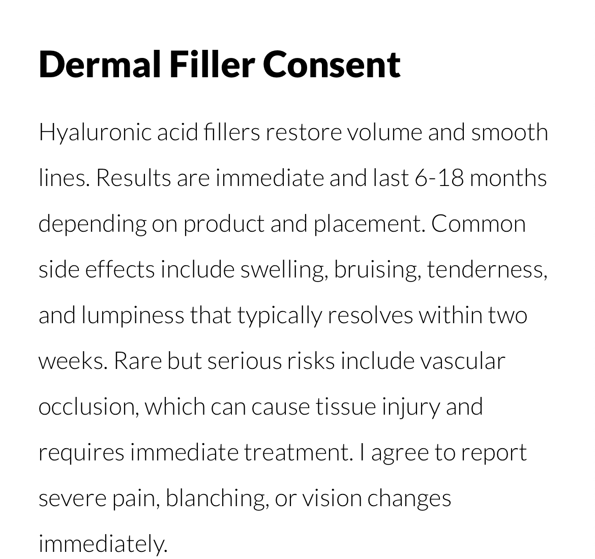 The Dermal Filler Consent form